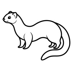Graceful Ferret in Simple Line Art