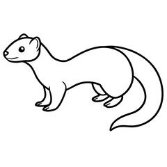Graceful Ferret in Simple Line Art