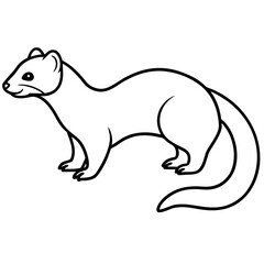 Graceful Ferret in Simple Line Art