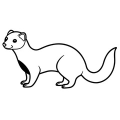 Graceful Ferret in Simple Line Art