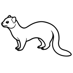 Graceful Ferret in Simple Line Art