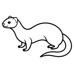 Graceful Ferret in Simple Line Art