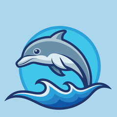 design logo vector mascot character icon dolphin