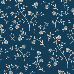 An amazing floral seamless monochrome colours hand drawn digital pattern for design prints 