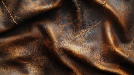Fototapeta premium Artistic processing of brown leather surface, providing a realistic texture for 3D design and graphic mapping
