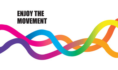 Abstract Background with Color Lines. Graphic Shapes with Gradient. Vector Pattern with Curve 3D Rainbow Ribbons. Wave Modern Poster Design