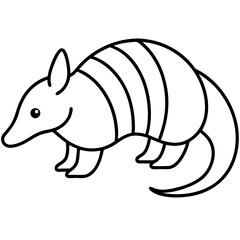 Minimalist Armadillo Line Art Vector