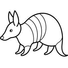Minimalist Armadillo Line Art Vector
