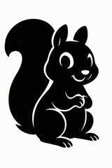 Black silhouette of a squirrel