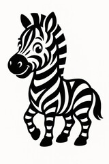 Fototapeta premium Black silhouette of a zebra