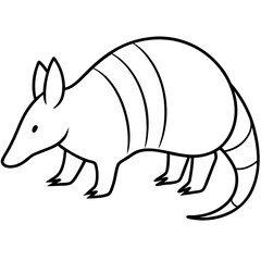 Minimalist Armadillo Line Art Vector