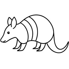 Minimalist Armadillo Line Art Vector