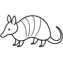 Minimalist Armadillo Line Art Vector