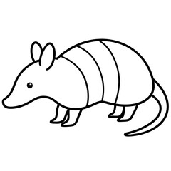 Minimalist Armadillo Line Art Vector