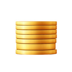 stack of shiny gold coins is neatly arranged against plain background, symbolizing wealth and prosperity. coins are perfectly aligned, showcasing their smooth, reflective surfaces