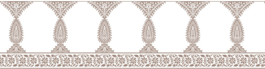 A beautiful Indian mughal arch border for design pattern for prints 