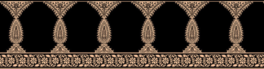 An amazing Indian mughal arch border frame for design pattern for prints 