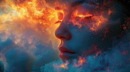 Abstract expressionism, mystical-creature, futuristic ::1 ((in the background Big city night, wow art, vibrant colors, futuristic, play with the lights and depths