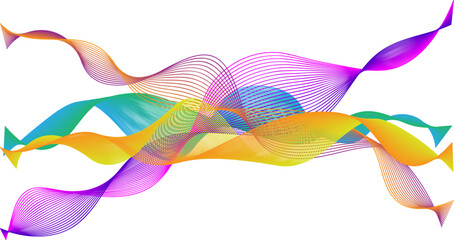 Abstract multicolored colorful waves. Colored ribbons.