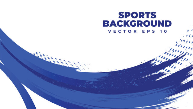 Abstract sports background with dynamic blue grunge shape