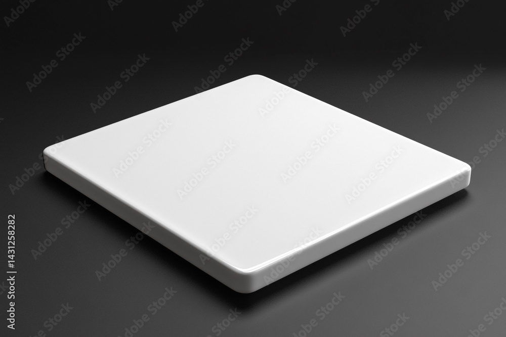 Poster white square block on black background simple clean design