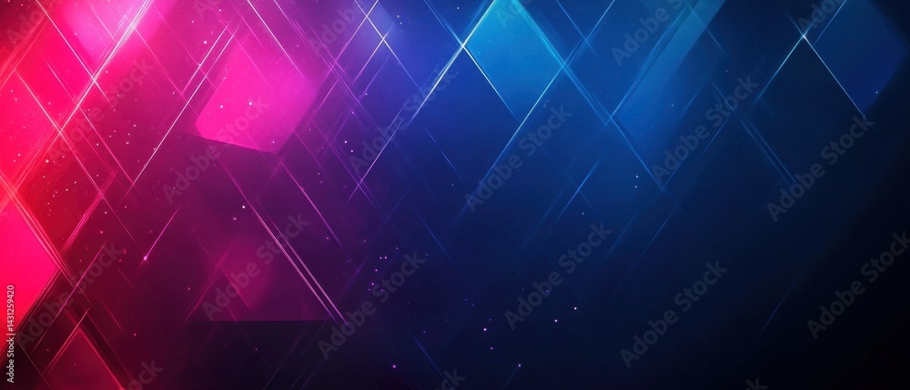 Aufkleber abstract background with geometric shapes in vibrant pink and blue tones creating a modern and dynam
