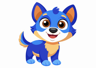 Adorable Cartoon Blue Puppy Dog Character Illustration