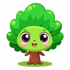 Adorable Cartoon Tree Character Illustration for Kids