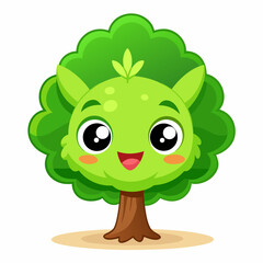 Adorable Cartoon Tree Monster Character Illustration