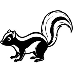 Stylized Skunk Line Sketch