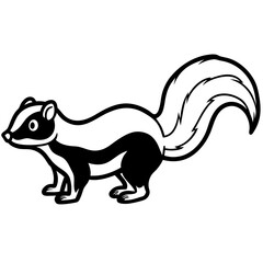 Stylized Skunk Line Sketch