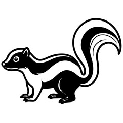 Stylized Skunk Line Sketch