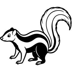 Stylized Skunk Line Sketch