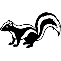 Stylized Skunk Line Sketch