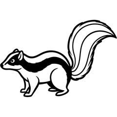 Stylized Skunk Line Sketch