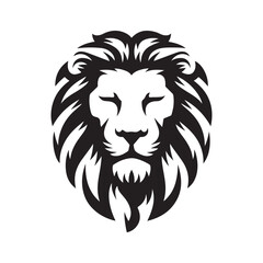 Bold Lion Face Logo Silhouette – Regal Animal Vector Symbol