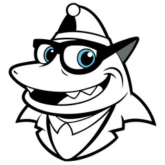 Vector head of a shark doctor