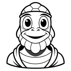 Turtle philosopher head mascot