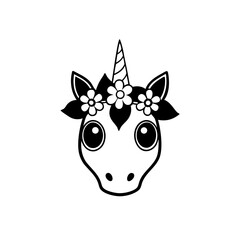 Unicorn healer head mascot 