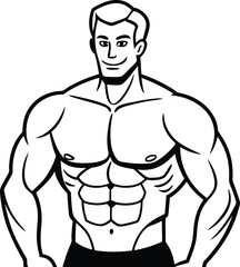 Fototapeta premium A Strong and muscular bodybuilder illustration