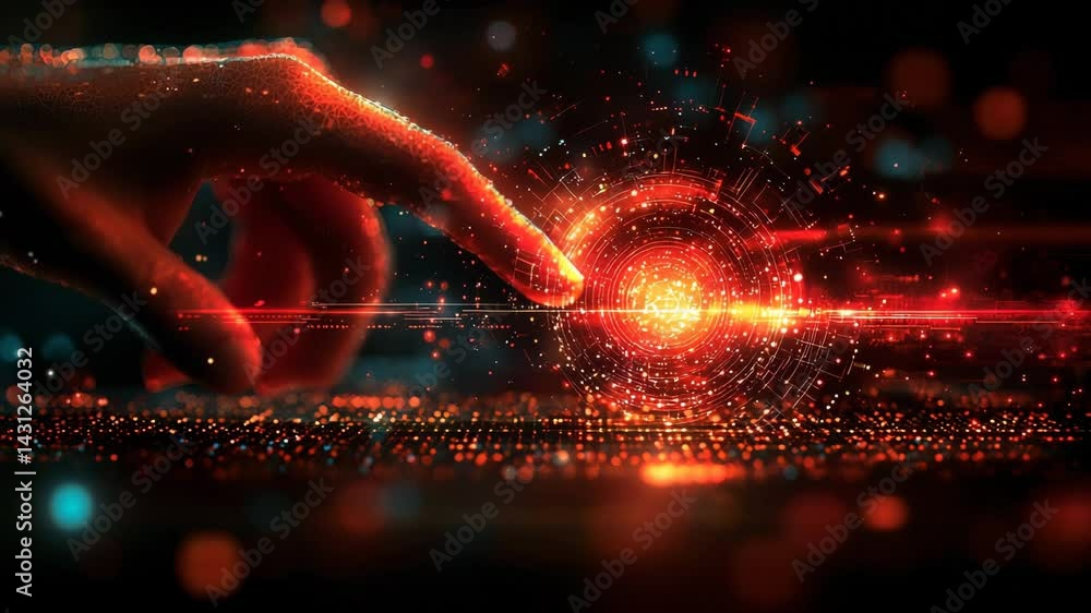 Aufkleber exploring human knowledge integration through touch and technology in a digital landscape