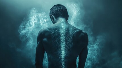 A stunning image of man with pain in his back.