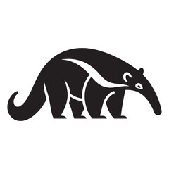 Clean-form anteater vector silhouette built for versatile layouts – anteater silhouette – anteater vector – anteater illustration – silhouette of anteater – anteater icon

