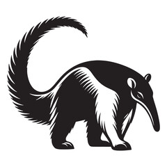 Simplified anteater vector silhouette crafted for versatile graphics – anteater silhouette – anteater vector – anteater illustration – silhouette of anteater – anteater icon

