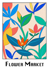 Oil painting . Artistic brush strokes. Botanical illustration for printing on wall decorations.