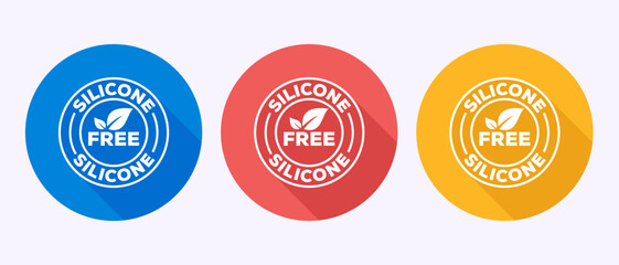 Silicone free icon design illustration, Best Silicone free sign, symbol in shadow button design