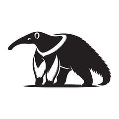Defined anteater silhouette vector for professional digital assets – anteater silhouette – anteater vector – anteater illustration – silhouette of anteater – anteater icon

