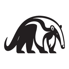 Bold anteater icon in solid silhouette style for logo creation – anteater silhouette – anteater vector – anteater illustration – silhouette of anteater – anteater icon

