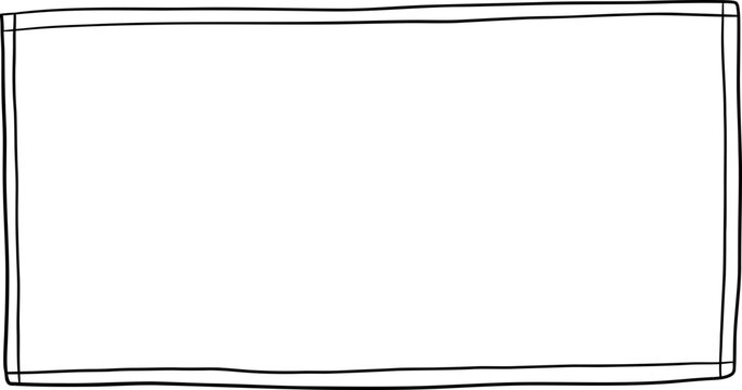 Hand drawn rectangular frame for minimalist design projects