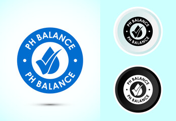 PH balance icon design illustration. Neutral PH balance icon sign, Free acidity concept symbol in color, black and white